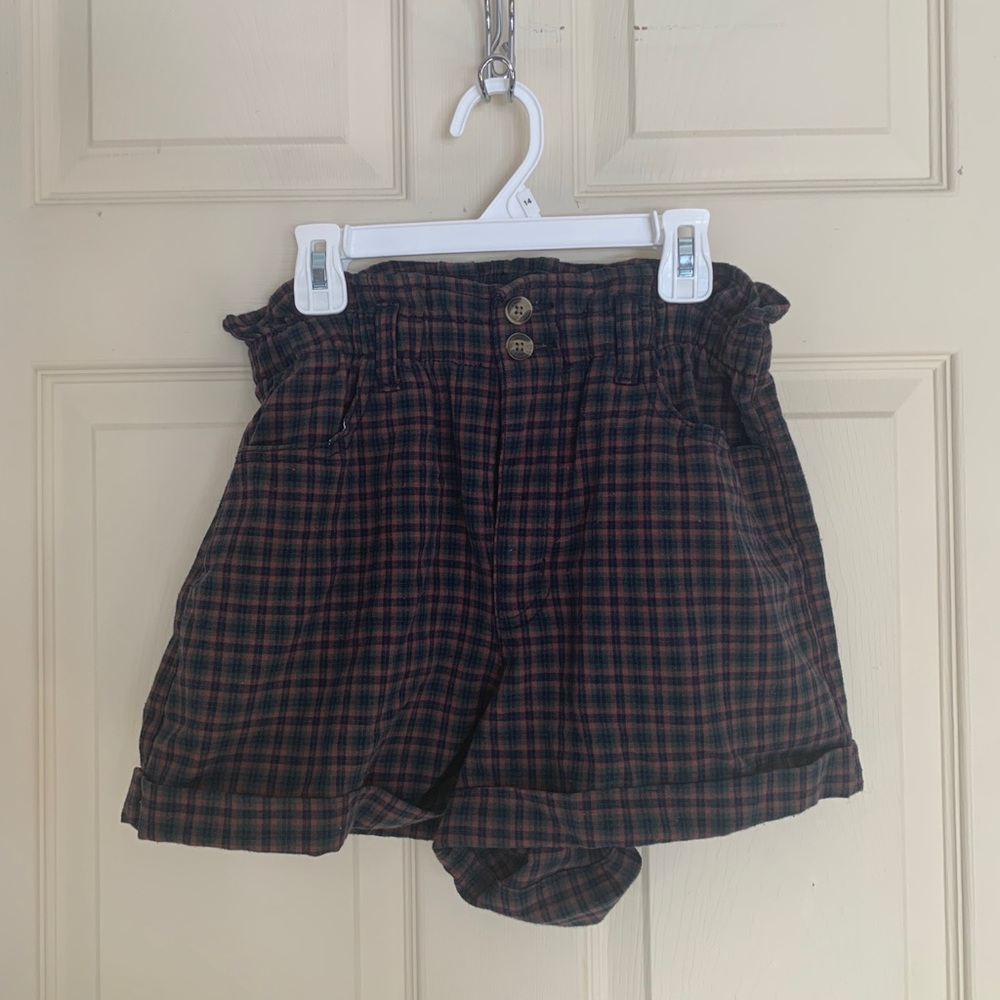 Plaid high waisted short